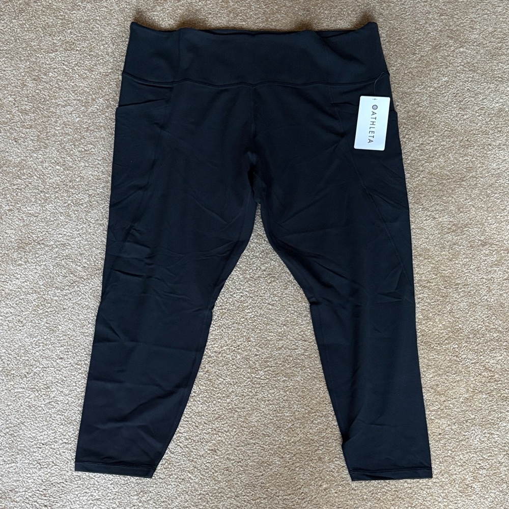 Athleta Stash Pocket salutation tight Black legging Pants 3X NWT